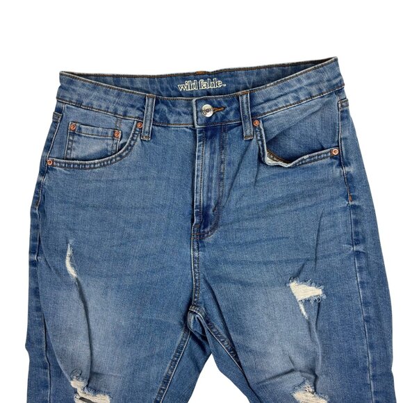 Wild Fable High Rise Mom Jean Womens Size 10 Blue Light Wash Distressed Denim - Picture 3 of 10